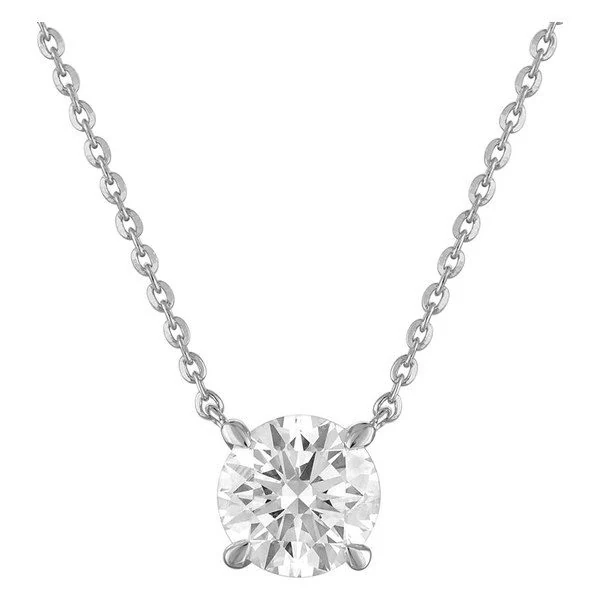 Solitaire Pendant · Round in white gold