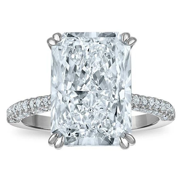 Radiant Straight-Shank Hidden Halo Ring in white gold