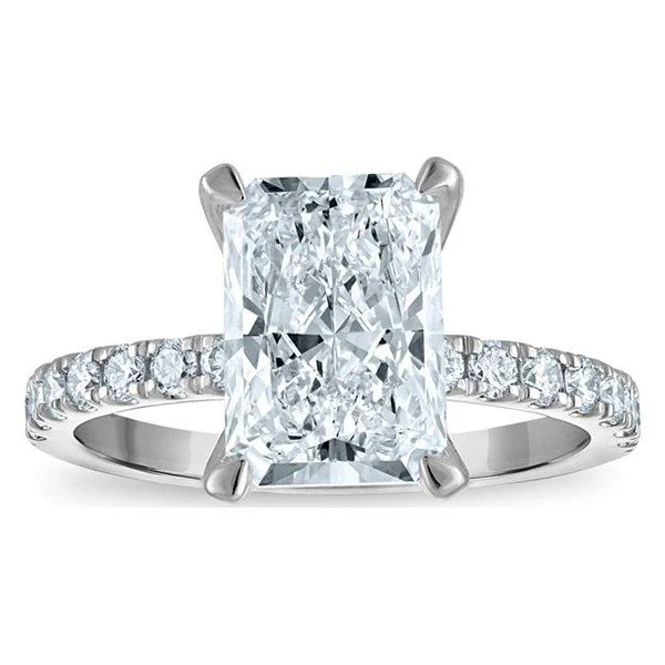 Hidden Halo Engagement Ring · Radiant in white gold