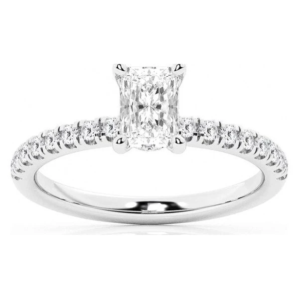Hidden Halo Bridal Set · Cushion in white gold