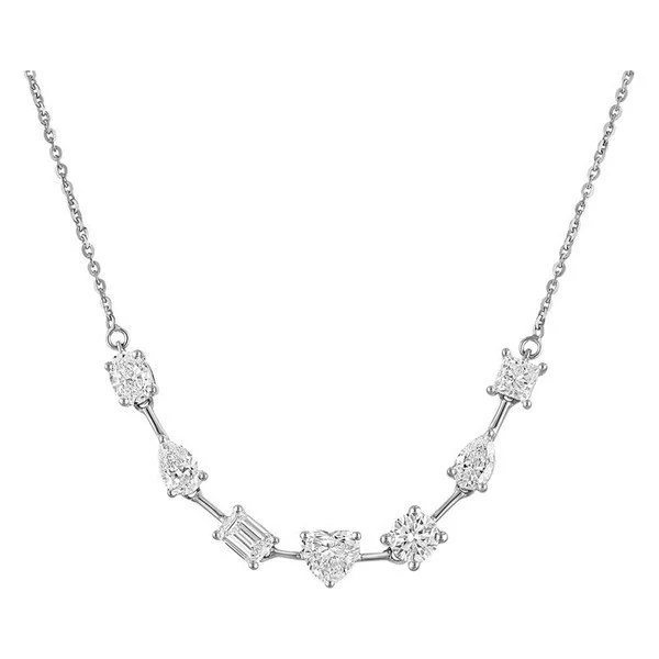 Multi-Stone Lab-Grown Diamond Necklace in white gold