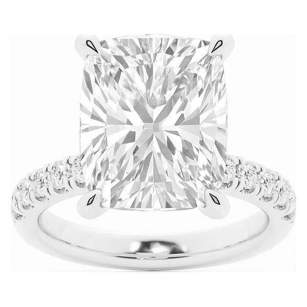 Hidden Halo Engagement Ring · Cushion in white gold