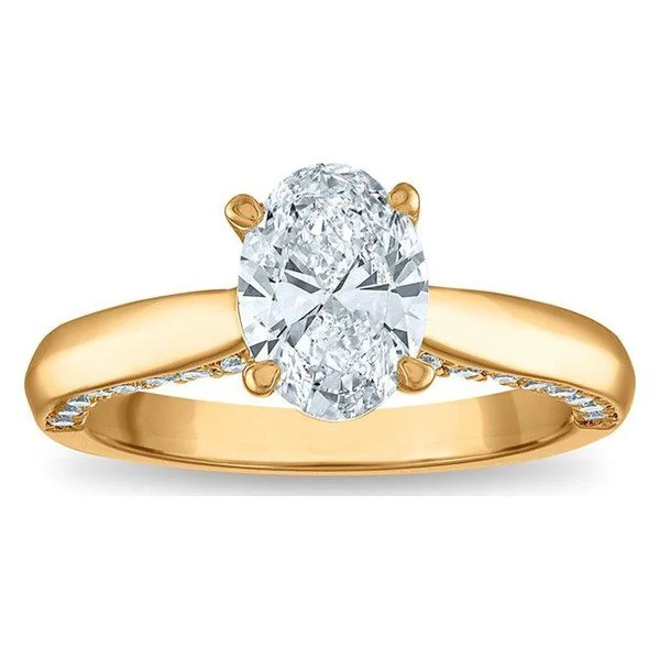 Oval Solitaire Plus Engagement Ring · No. 1051 in yellow gold