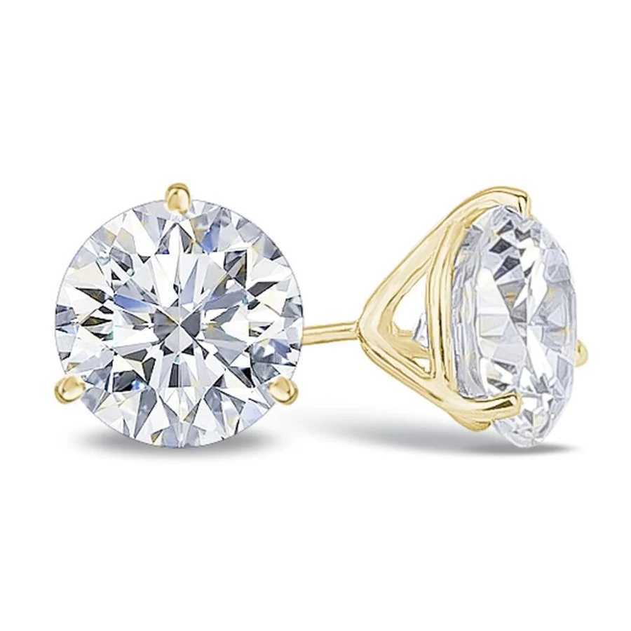 Sterling Silver Lab-Grown Diamond Studs in yellow gold plated silver