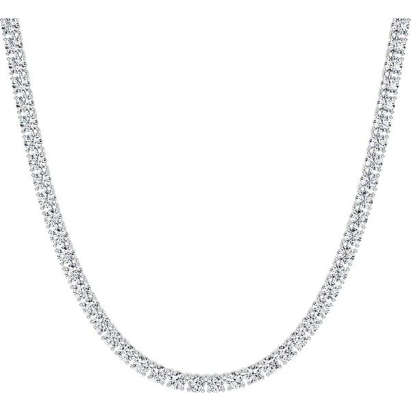 4-Prong Silver Tennis Necklace · 17″ in sterling silver
