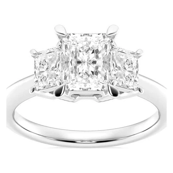 Radiant Three-Stone Engagement Ring in white gold