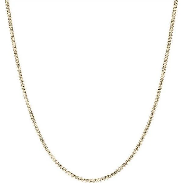 14K Tennis Necklace · 17″ in yellow gold