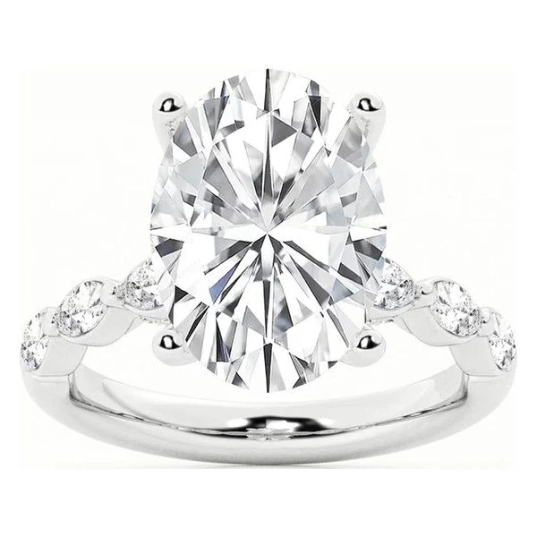 Marquise & Round Side-Stone · Oval · No. 1351 in white gold