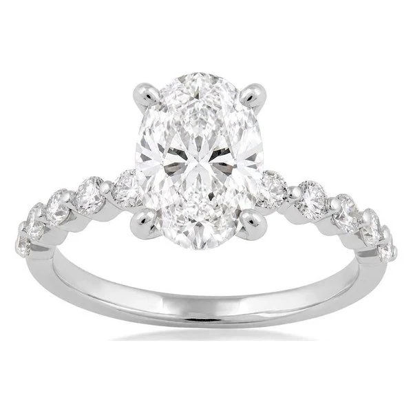 Floating Side-Stone · Oval in white gold