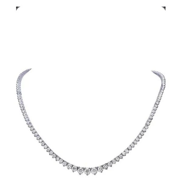 Graduated Silver Tennis Necklace in sterling silver