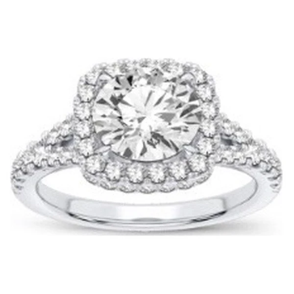 Split-Shank Engagement Ring · Round in white gold