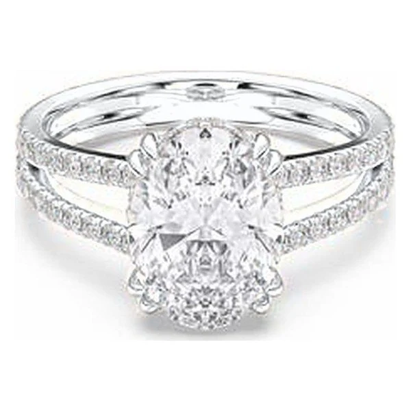 Split-Shank Pavé with Hidden Halo in white gold