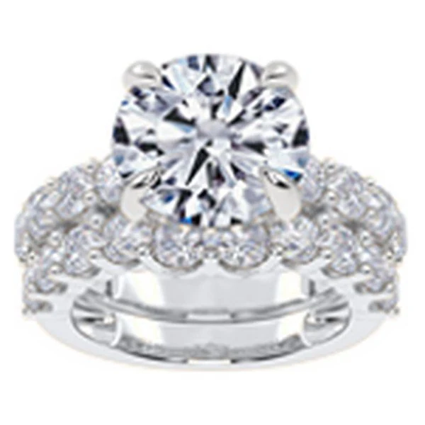 Round Straight-Shank Bridal Set in white gold