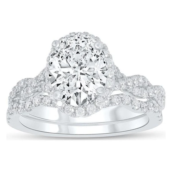Infinity-Shank Bridal Set · Oval in white gold
