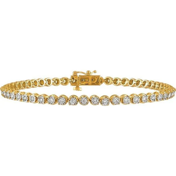 Illusion Set Silver Tennis Bracelet in yellow gold plated silver
