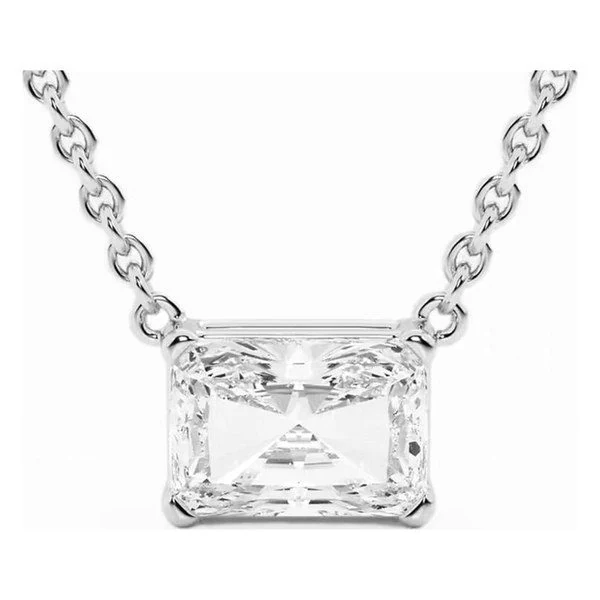 Solitaire Pendant · Radiant in white gold