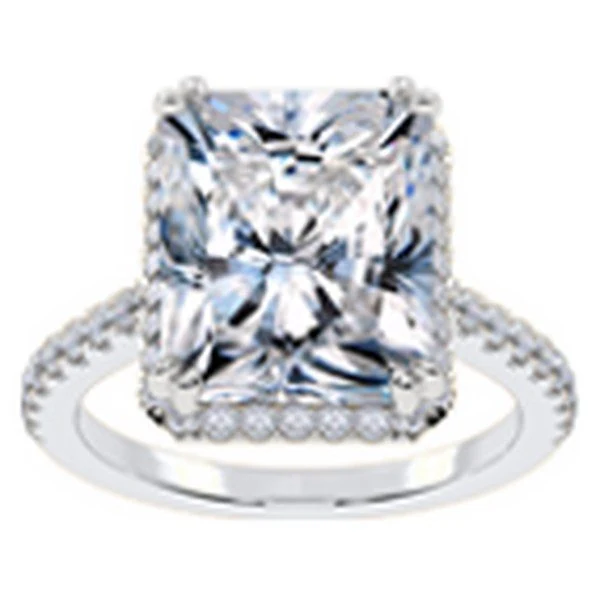 Straight-Shank Halo Engagement Ring in white gold