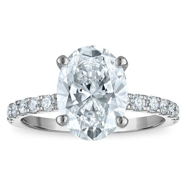 Hidden Halo Engagement Ring · Oval in white gold