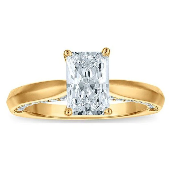 Radiant Solitaire Plus Engagement Ring · No. 1053 in yellow gold