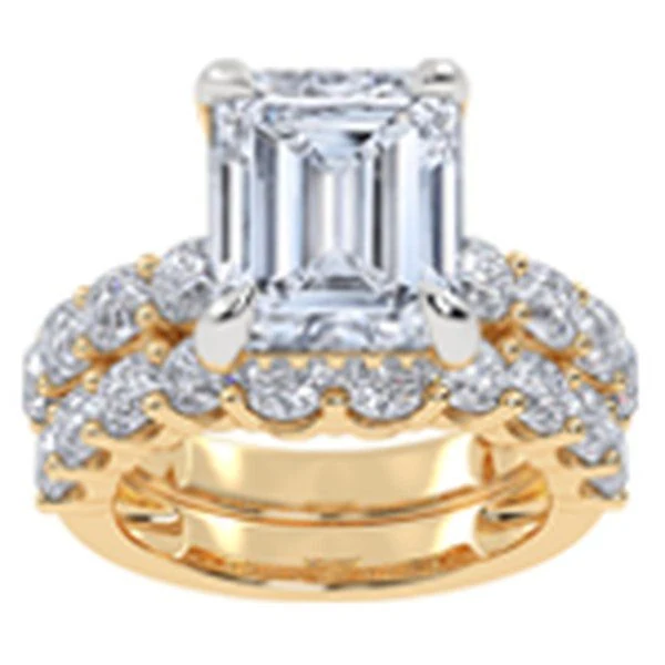 Radiant Straight-Shank Bridal Set in yellow gold