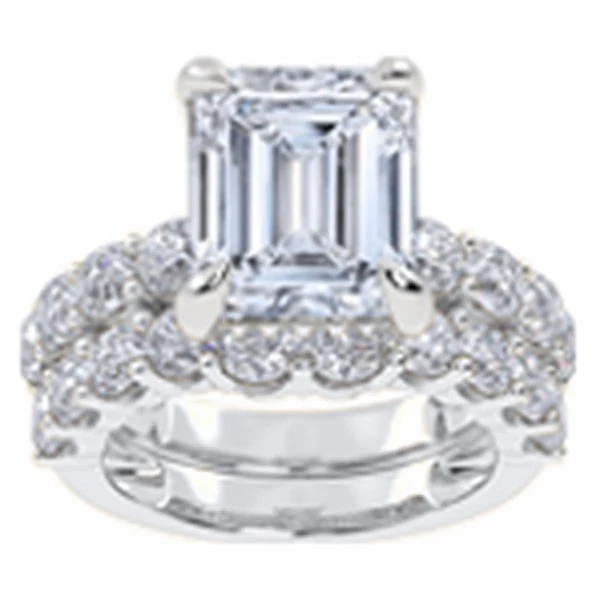 Radiant Straight-Shank Bridal Set in white gold